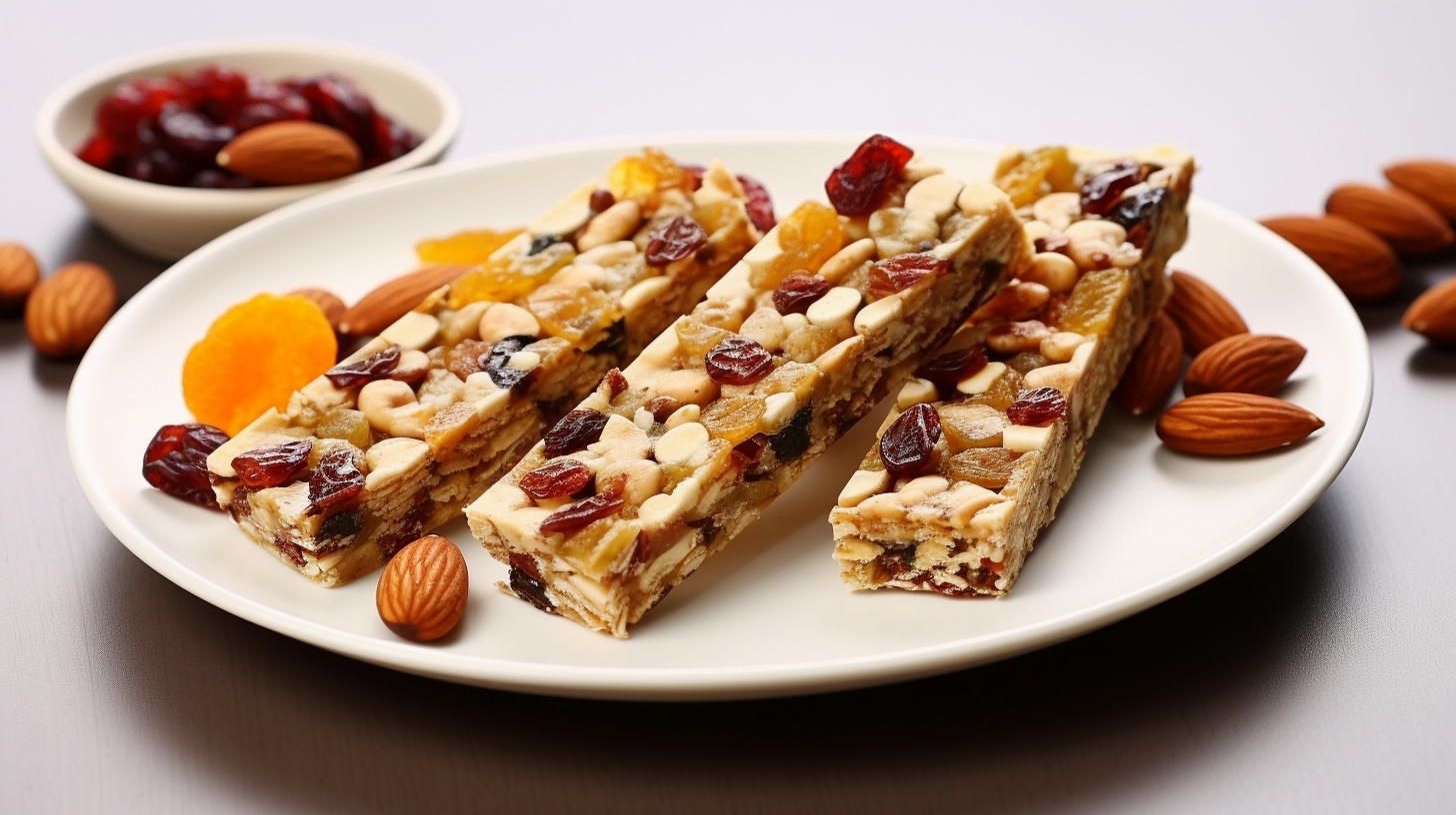 Barritas de proteína de frutas y nueces