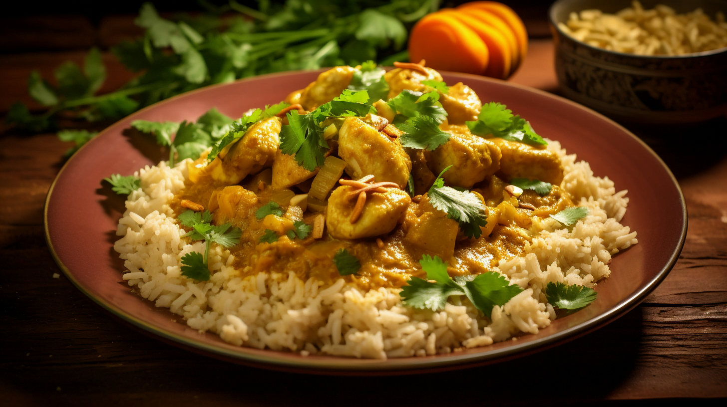 Pollo al Curry con Coliflor y Arroz Integral