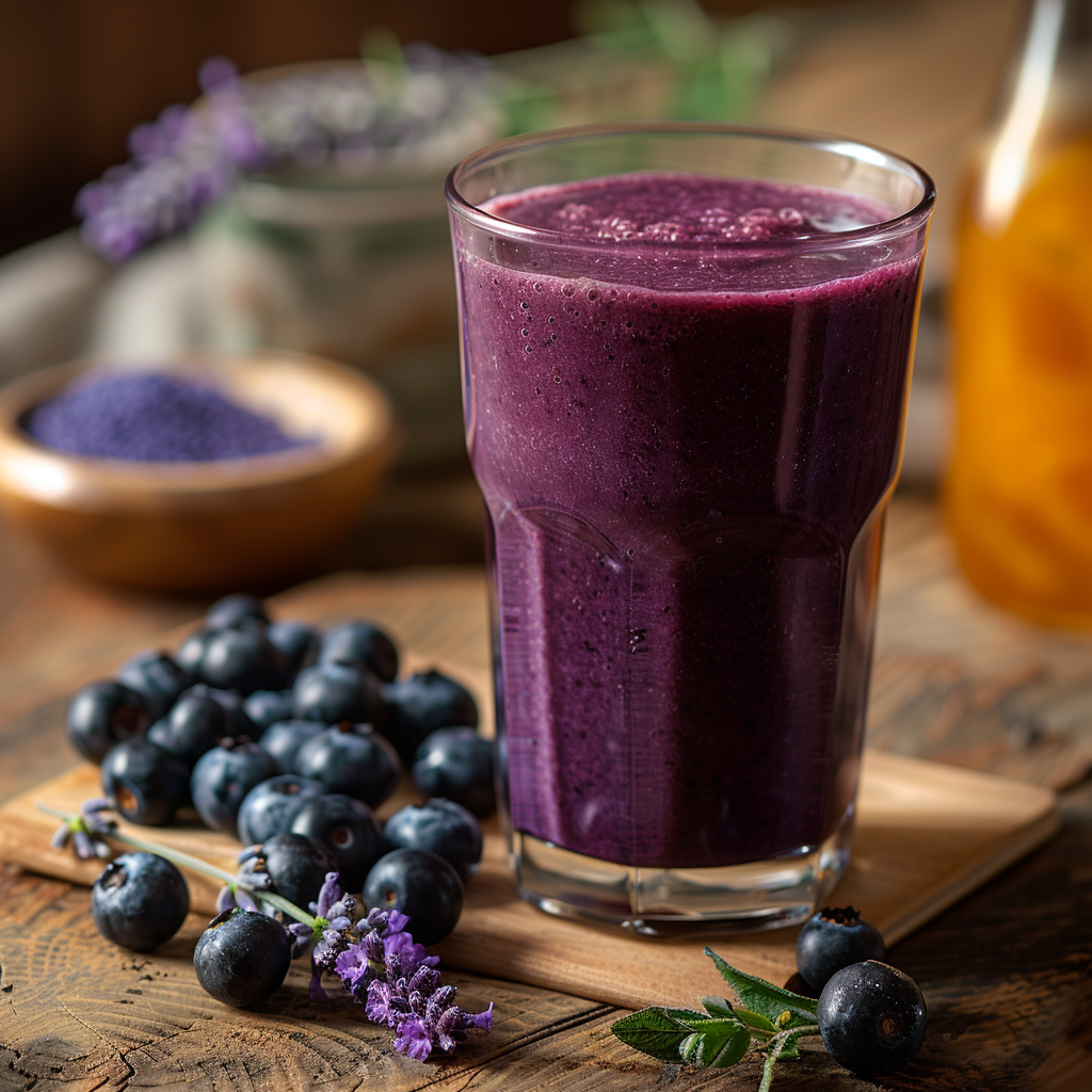 Smoothie Antiestrés de Arándanos y Lavanda