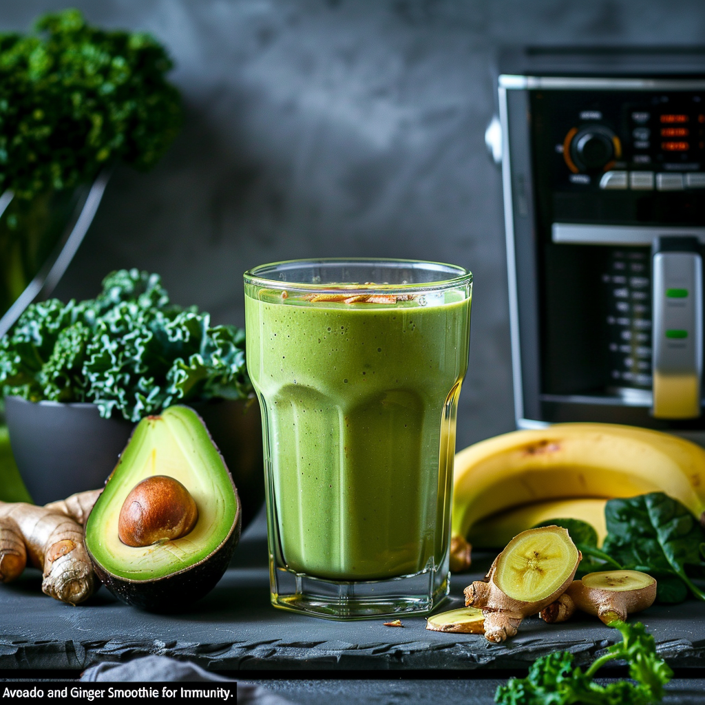 Smoothie de Aguacate y Jengibre para la Inmunidad