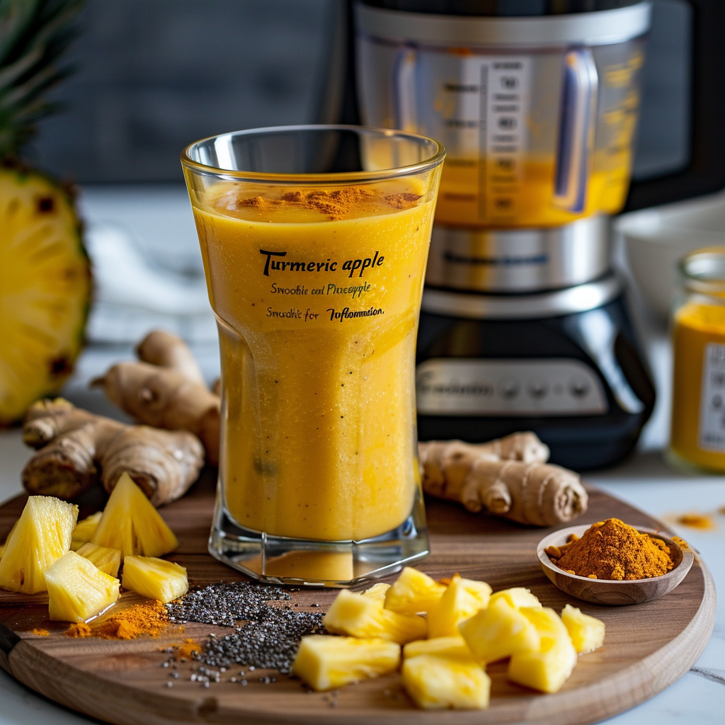 Smoothie de Cúrcuma y Piña para la Inflamación