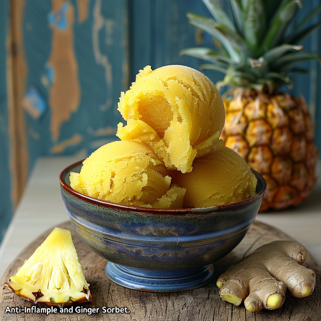 Sorbete de Piña y Jengibre Antiinflamatorio
